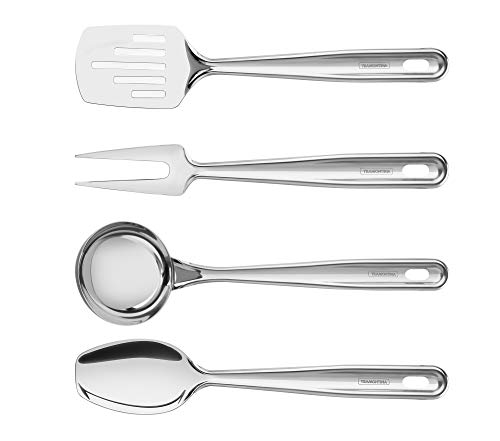 Tramontina 66815710 Jogo de Utensílios Aço Inox com 4 Peças, Prata