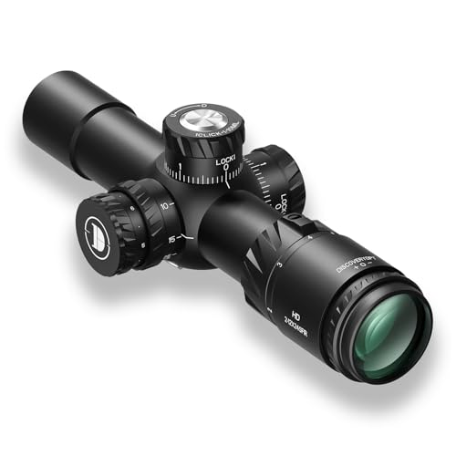 DISCOVERYOPT HD 2-12X24 Rifle Scope with Parallax Adjustment, MPVO Lightweight Hunting Scope with Illuminated Reticle, First Focal Plane Rifle Scope 30mm Tube