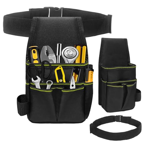 Ferizzia Électricien Sac de Ceinture, Multifonctionnel Électricien Sac de Ceinture, Électriciens Pochette with Ceintura en Tissu, 8 Poches, pour...