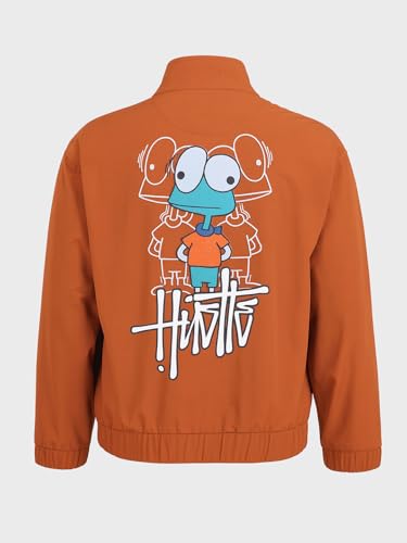 Image of The Indian Garage Co Men Relaxed Fit Long Sleeves Cutaway Collar Graphic Jacket