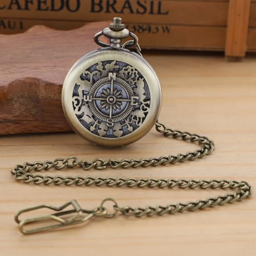 Image of Quartz Pocket Watch for Men, White Roman Digital Dial Pocket Watches for Men with Chain