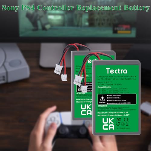 Tectra 2-Pack Lip1522 Battery For Sony Playstation 4 Ps4 Slim Pro Dualshock 4 Cuh-Zct1E Cuh-Zct1H Cuh-Zct1U Cuh-Zct2 Cuh-Zct2U Wireless Controller  thumb #1
