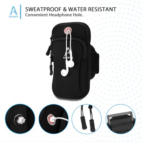 Image of Multifunctional Outdoor Sports Armband Running Sport Armband with Key Holder and Earphone Hole Sweatproof Running Armbag Holder Compatible with iPhone X /8 Plus /7 /6S / Galaxy S9 /S8 Plus