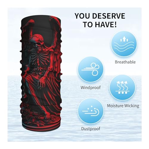 Balaclava Cuello calavera grim reaper esqueleto ángel dios rojo para mujeres y hombres pasamontañas bufanda ciclista motociclismo esquí miniatura 5