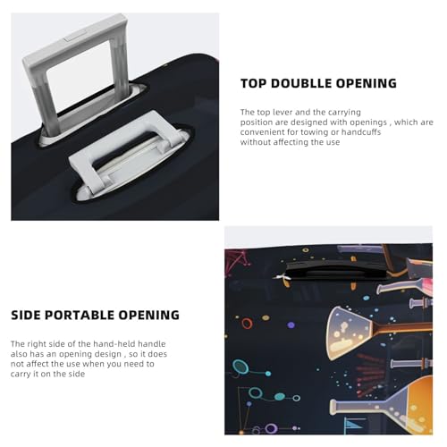 Travel Luggage Cover Suitcase Protector Elastic Washable Science Party Suitcase Cover Anti-scratch Spandex Baggage Covers Fits 18-32 Inch Luggage4