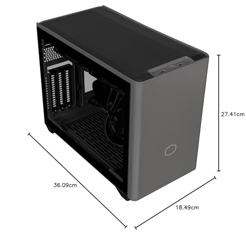 Cooler Master MasterBox NR200P MAX Boîtier PC Mini-ITX, Panneau Latéral Verre Trempé, Refroidisseur Liquide 280mm AIO, PSU Modulaire 850W 80+ Gold SFX, Support GPU Vertical, PCI-e 4.0 x16 Riser Cable