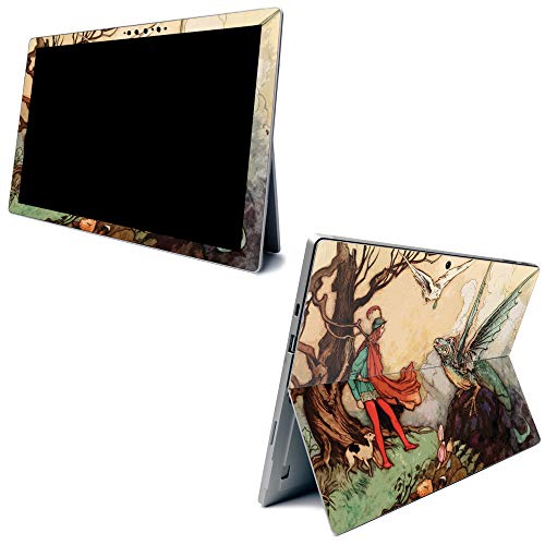 Image of MightySkins Carbon Fiber Skin for Microsoft Surface Pro 7 - Tale of A Dragon | Textured Carbon Fiber Finish | Easy to Apply, Remove, and Change Styles | Made in The USA