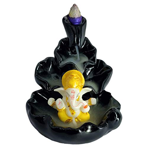 Image of Craftam Fountain Smoke Backflow Incense Holder and Ganesha Idol with 10 Incense Cone Decorative Showpiece