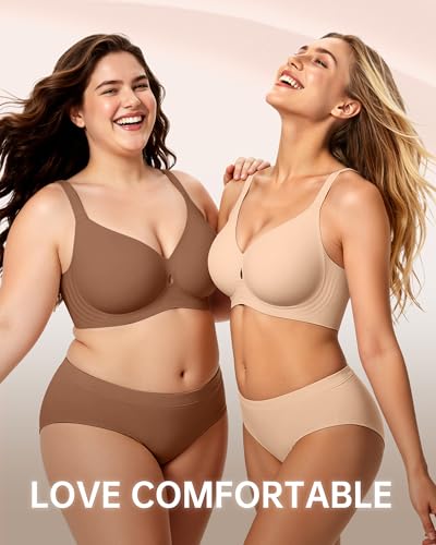 Image of LetsJoli Wireless Bras for Women No Underwire Jelly Bras Seamless Push Up Full Coverage Bralettes Comfortable Everyday Bra