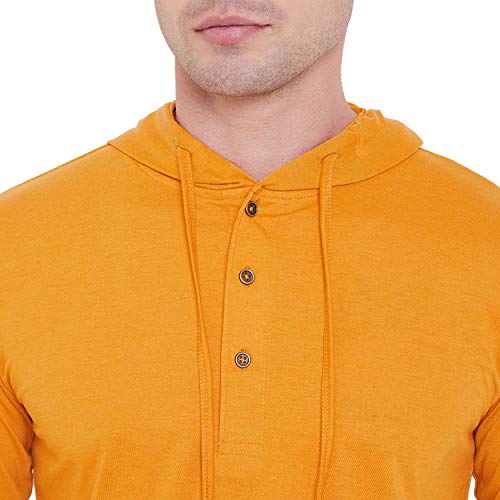Image of LE BOURGEOIS Men Solid Regular Fit Hooded Neck Full Sleeve Cotton Sweatshirt Hoodie T-Shirt