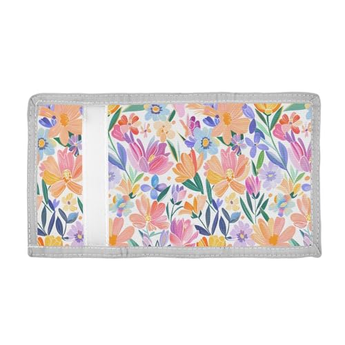 ALAZA Kids Wallets for Boys Girls Toddler Trifold Wallet Children Small Spring Flowers Cute with Zipper Coin Pocket2
