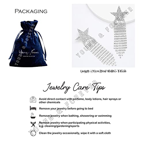Image of Young & Forever Gift Fashion Jewellery Gold and Silver Plated Cubic Zirconia Diamond Hoop Earrings Sparkling Hypoallergenic Hoops Earrings for Women & Girls