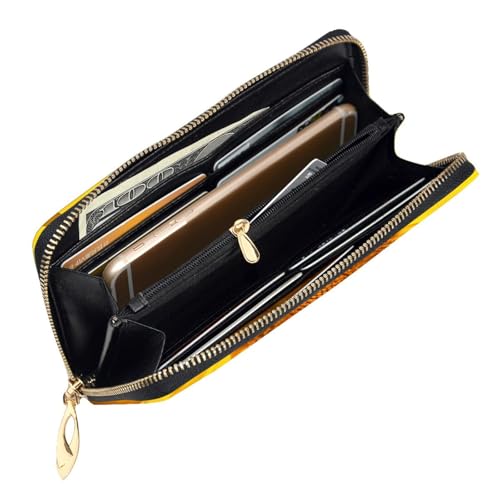 Sunflowers Wallet for Men Women Long Purse Leather Clutch Large Business Handbag Travel Phone Holder Credit Card Holder Money Case with Zipper Leather Wallets Gift4