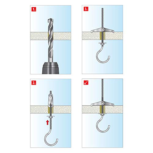 Image of TOX Spring Toggle Fixing Pirat Eddi M3 mm with Open Round Hook, 1 Box Pack (20 Pieces), 024100131