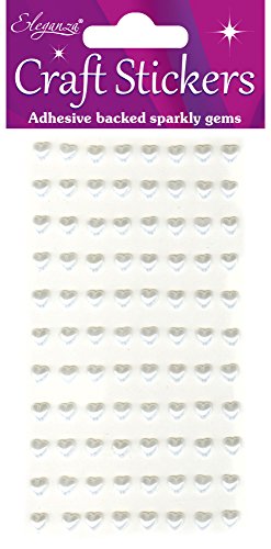 Oaktree Crafts 88-Piece Eleganza Pearl Corazones, Material sintético, Color Blanco nu00ba 01, 16,5u00a0x 7,6u00a0x 0,3u00a0cm
