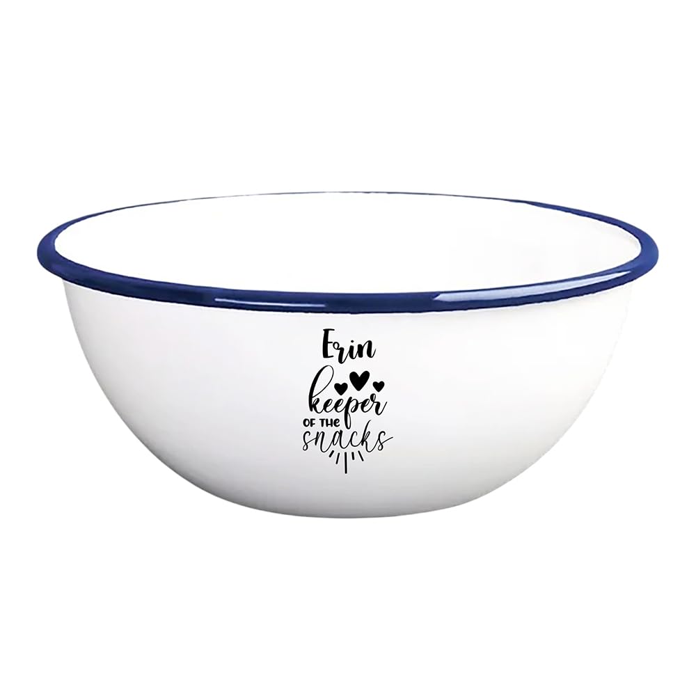 Personalised Engraved Snack Bowl, Enamel, Snack Pot, Cereal, Treat Bowl, Gift For Him Her, Fathers Mothers Day, Daddy, Stocking Filler