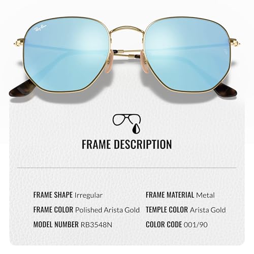 Image of Ray-Ban RB3548N HEXAGONAL FLAT LENSES Sunglasses w /Official Eyewear Kit
