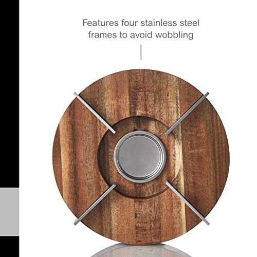 Adhoc Tuto Decorative Teapot And Food Warmer - Portable Food Warmer For Camping And Traveling - Buffet Server And Warmer - Candle Food And Teapot Warmer - Acacia, 6.25" #TOP3
