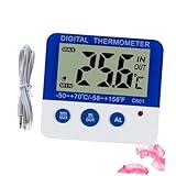 TOPBATHY Thermomètre Numérique Intérieur Et Extérieur Avec Alarme Température Haute E...