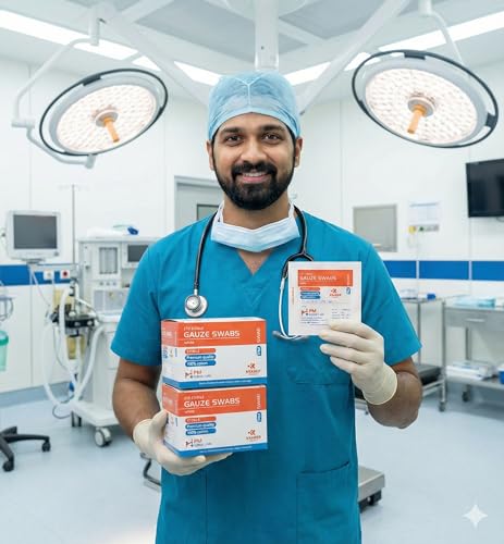 SPMS STERILE GAUZE SWABS 50 NOS. 7.5 CM x 7.5CM X 12 Ply (10 P0UCH)