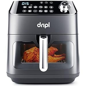 Heißluftfritteuse 5,7L, XXL Fritteuse mit LCD Touchscreen, AirFryer mit 12 Programmen, Kompakte Heissluftfriteuse mit Digitalem Display, Energieeinsparung, Vorheizen & Warmhalten, ohne Öl