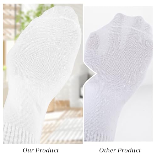 3 Pack Mid Socks for Women and Men - White Crew Tube Socks for Gym, Ultimate Comfort Toe Seamed Ankle Socks, Mid High for Boots Sneakers Loafer, Medium3
