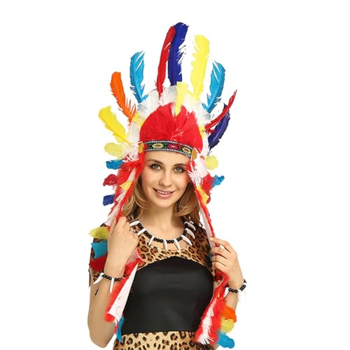 Accessoire à thème de bandeau à plumes tribal pour carnaval et fête