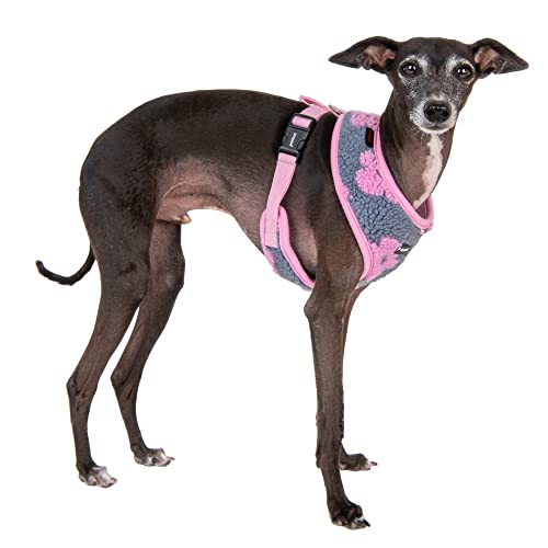 Puppia Ren Dog Harness Over-The-Head Warm Winter Flower Pattern Adjustable Chest for Small and Medium Dog, Pink, Medium by Puppia - Image 4