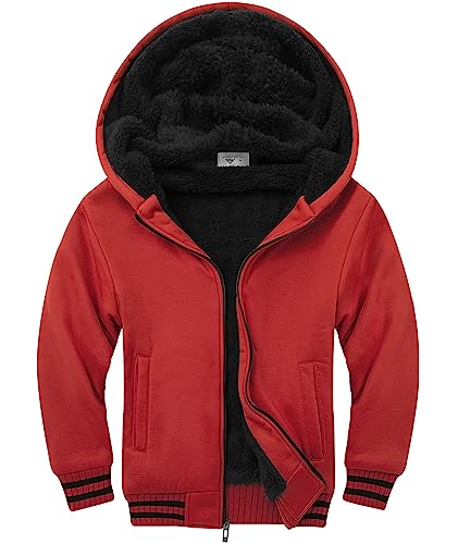 Image of SWISSWELL Unisex Boys Girls Fleece Hoodie Sherpa Lined Jacket Zip Up Hooded Sweatshirt Winter Outerwear for Kids