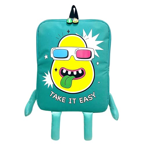 Marhaliya Mochila casual de desenho animado de anime de Páscoa acolchoada com alças ajustáveis com braços e pernas 3D mochila durável