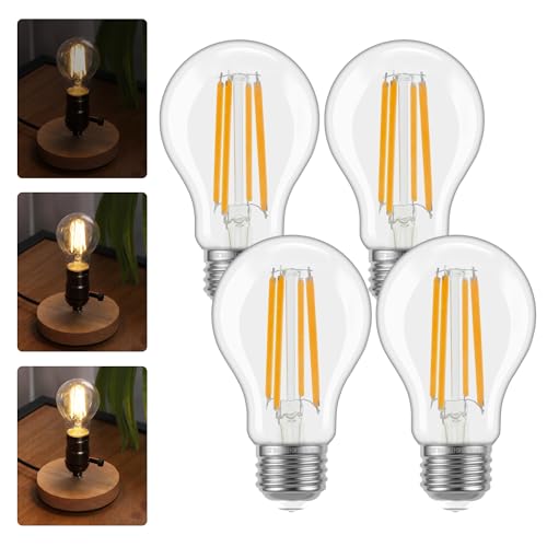 Image of ALAMPEVER 3 Way Light Bulbs 4 Pack, 30 /70 /100W Equivalent, Bright A19 LED Light Bulb, 2700K Soft White, 500 /1000 /1600LM, 4 /8 /12W, E26 Base, Non-Dimmable, ldeal for Living Room, Entryway, Home Office