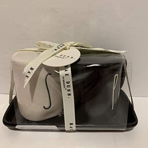 Rae Dunn SALT PEPPER Shakers black and white ceramic