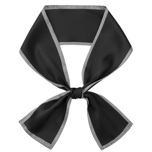 Women's Contrast Color Scarf, Skinny Long Hair Ribbon Handbag Handle Wrap Scarves Neckerchief