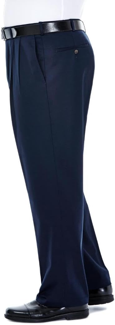 Haggar Men's Premium No Iron Khaki Classic Fit Pleat Front Pant (Regular and Big & Tall Sizes) - Image 2