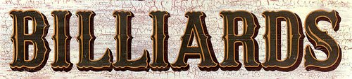 Vintage Billiards Sign - Nostalgic Game Room Signs