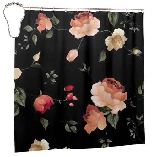 Rideau de douche floral 183x183 cm en polyester avec 12 oeillets - 3