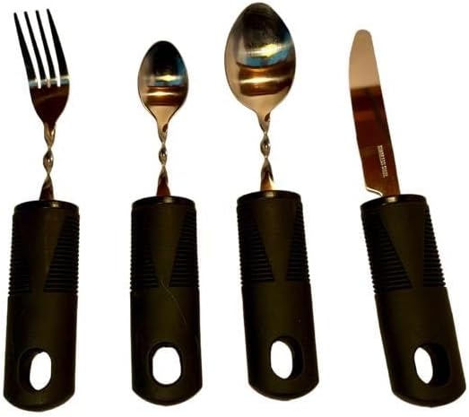 Miniatura 2 de UniGrip - Utensilios adaptativos de fácil agarre, juego de 4 piezas para temblores de manos, parkinson, artritis, accidente cerebrovascular,