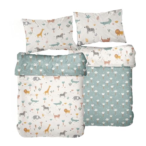 Familando Baby Bettwäsche aus 100{fc31f9dc15cd2290f411221d1c9f449bb778e343c4324b79ab36829595b95720} Baumwolle Oeko-Tex mit Reißverschluss · Deckenbezug 100x135 Kissenbezug 40x60 cm · Kinderbettwäsche in verschiedenen Tier Motiven (Safari) Familando Baby Bettwäsche aus 100{fc31f9dc15cd2290f411221d1c9f449bb778e343c4324b79ab36829595b95720} Baumwolle Oeko-Tex mit Reißverschluss · Deckenbezug 100x135 Kissenbezug 40x60 cm · Kinderbettwäsche in verschiedenen Tier Motiven (Safari)