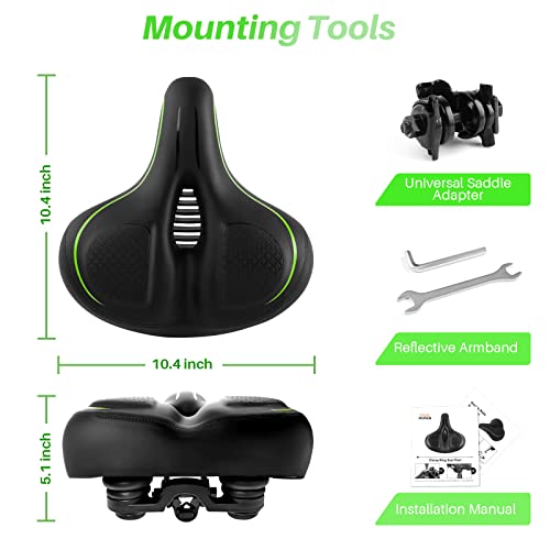 Image of Oversized Bike Seat for Peloton Bike & Bike+, Comfort Seat Cushion Compatible with Peloton, Road or Exercise Bikes, Bicycle Wide Saddle Replacement for Men & Women, Accessories for Peloton