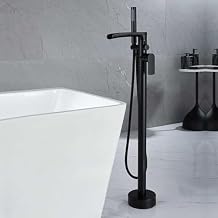 Bath Shower Mixer Freestanding Bath Tub Tap Black 360 Degree Rotating Tap Bathroom Hot Cold Water Tap Mixer Shower