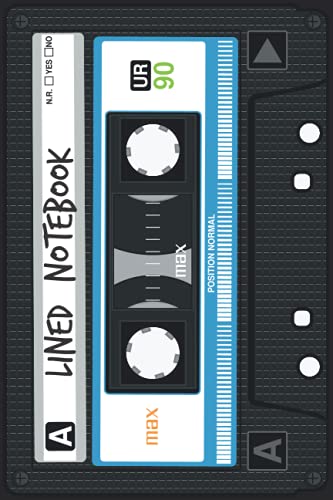  Cassette Tape Lined Notebook: Retro Audio Cassette Lined Notebook College Ruled for Vintage 80s and 90s Style Lovers - 120 pages