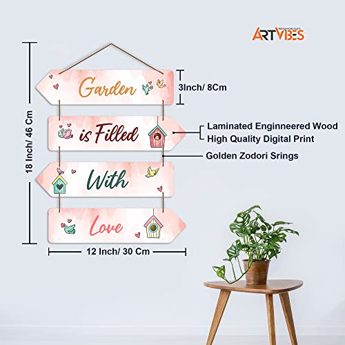 Artvibes Decorative Wall Art MDF Wooden Wall Hanger for Living Room | Bedroom | Gifts | Wall Hangings for Home Decoration | Modern Decor Items | Artworks Wall (WH_4401NN), Set of 5 (Multi 1)