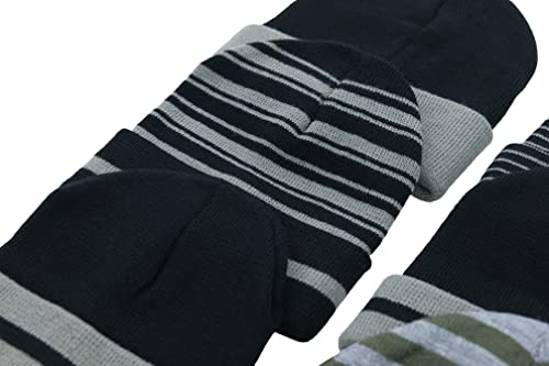 Tobeinstyle Men's Pack Of 6 Soft Stretchy Beanies - Striped #TOP2