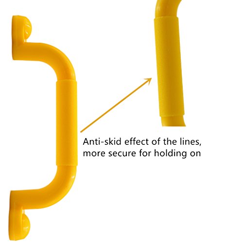 Ymeibe Kids Playground Handles Outdoor Indoor Set Of 4 Plastic Nonslip Safety Hand Grips For Playset Climbing Frame Tree Play House 10" (Yellow) #TOP3