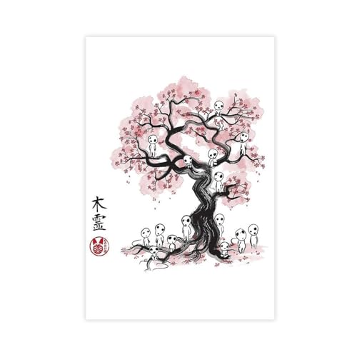 Gacoman Miyazaki Forest Spirits Studio Ghibli Anime Moive Canvas Poster Wall Art Decor Print Picture Paintings for Living Room Bedroom Decoration Unframe-style-12x18inch(30x45cm)