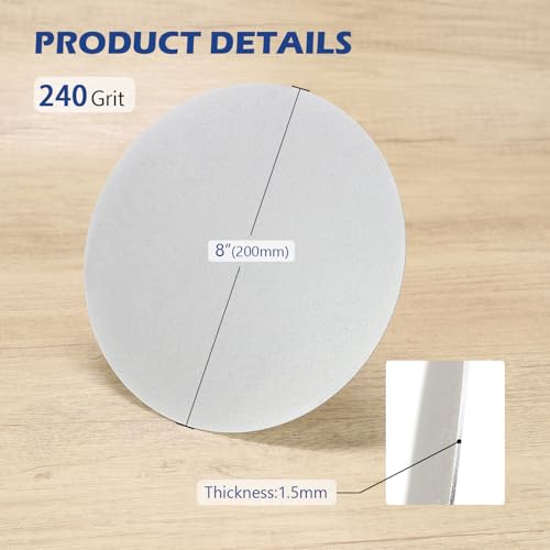 SCOTTCHEN Diamond Grinding Disc, 8” (200mm),No Center Hole,Flat Lap Disk Polishing Discs -240 Grit,Sanding Grinding Disc for Gemstone, Tile, Porcelain, Glass & Metal Polishing by SCOTTCHEN - Image 2