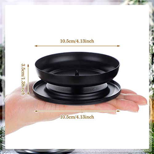 12 Pcs Pillar Candle Holders Iron Spike Candle Holder 4.13 Inch Decorative Black Iron Pillar Candle Plate For Wax Or Led Candle, Spa, Aromatherapy, Incense Cones, Wedding, Memorial Day Party, Spa #TOP3