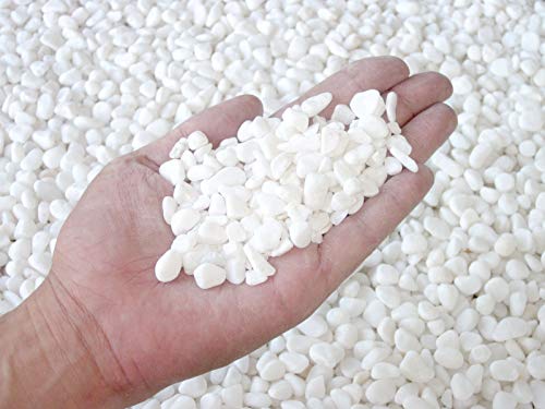 大理石の砂利 白玉砂利(白砂利・白玉石)20kg袋 選べる7サイズ(6〜80mmまで) (2分(6〜8mm))