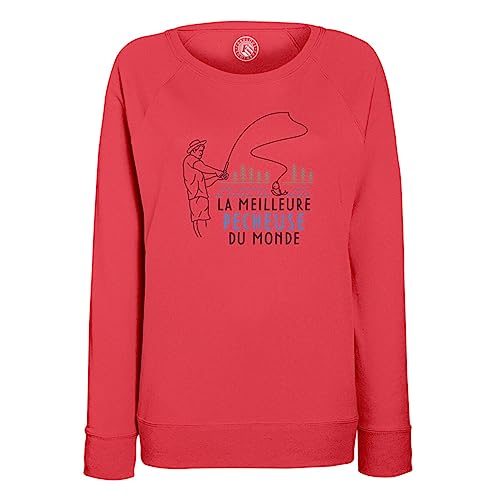 Sweatshirt femme la meilleure pecheuse du monde pour peche a la ligne