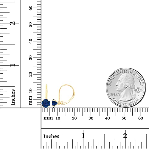 14k Gold Plated 925 Sterling Silver 5mm Round Hypoallergenic Genuine Birthstone Leverback Earrings4